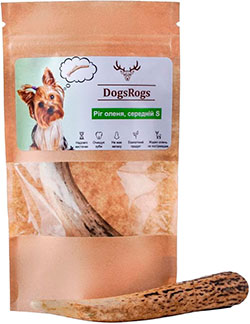 DogsRogs Оленьи рога S для собак миниатюрных пород, средне-твердые
