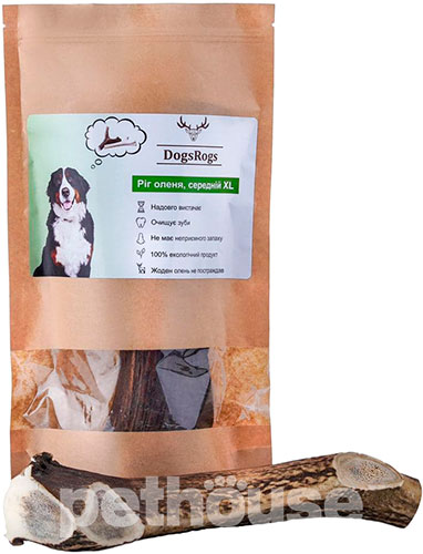 DogsRogs Оленячі роги XL для собак великих порід, середньої твердості