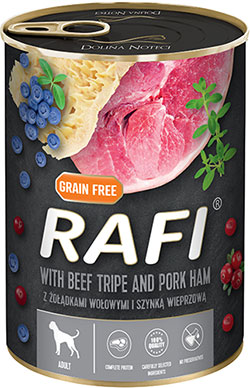 Dolina Noteci Rafi Cans Adult with Beef tripe and Pork ham