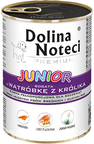 Dolina Noteci Premium Cans Junior rich in Rabbit liver