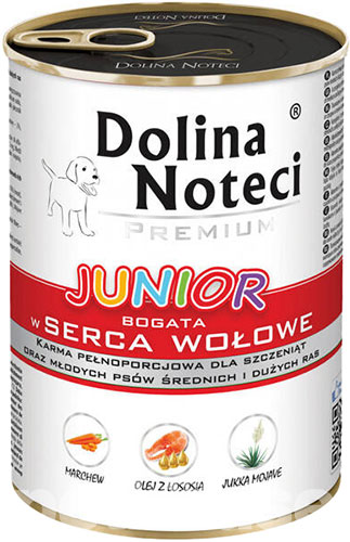 Dolina Noteci Premium Cans Junior rich in Beef hearts
