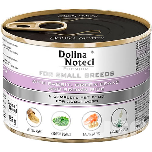 Dolina Noteci Premium Cans Adult Small Breeds with Rabbit, Beans and Brown rice