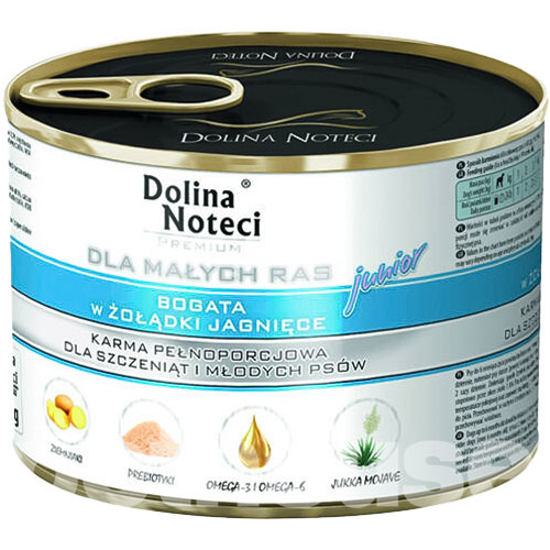 Dolina Noteci Premium Cans Junior Small Breeds rich in Lamb stomachs