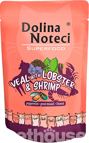 Dolina Noteci Superfood Cat Pouch Adult Veal with Lobster & Shrimp