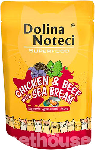 Dolina Noteci Superfood Cat Pouch Adult Chicken & Beef with Sea Bream