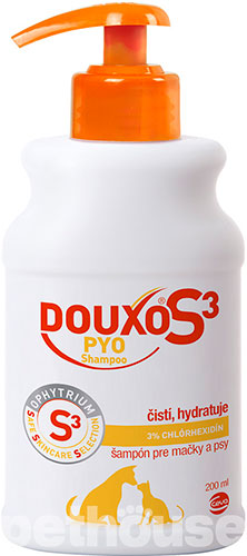 Douxo S3 Pyo Антибактеріальний шампунь для очищення шкіри у собак і котів