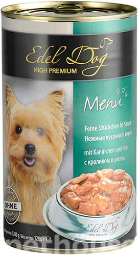 Edel Dog Кусочки с кроликом и рисом в соусе для собак