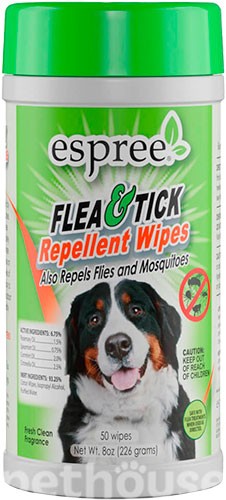 Espree Flea & Tick Wipes Серветки для додаткового захисту від бліх і кліщів