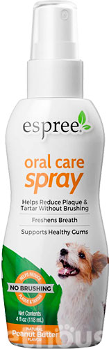 Espree Natural Oral Care Spray Peanut Butter Спрей для ухода за зубами собак, с арахисовым маслом
