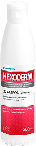 Hexoderm Шампунь с хлоргексидином и кокосовым маслом для собак и кошек