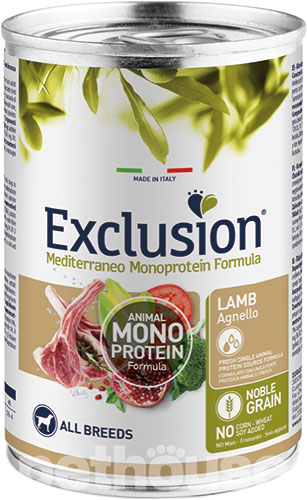 Exclusion Noble Grain Dog Adult Lamb Cans