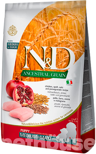Farmina N&D Ancestral Grain Puppy Medium & Maxi Chicken & Pomegranate
