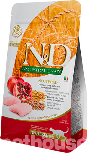 Farmina N&D Ancestral Grain Cat Adult Neutered (Sterilised) Chicken & Pomegranate