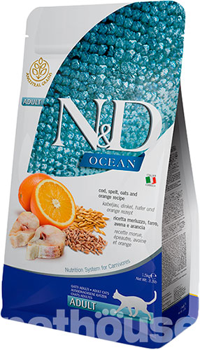 Farmina N&D Ocean Cat Adult Cod, Spelt, Oats & Orange