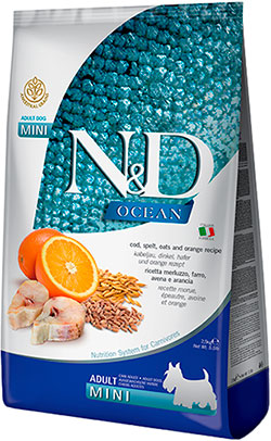 Farmina N&D Ocean Dog Adult Mini Cod, Spelt, Oats & Orange
