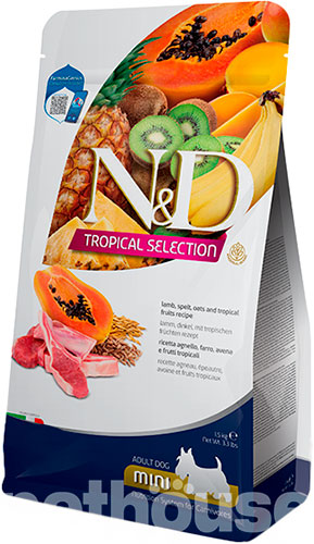 Farmina N&D Tropical Selection Dog Adult Mini Lamb, Spelt, Oats & Fruits