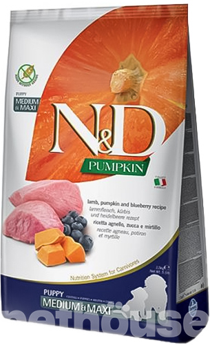Farmina N&D Pumpkin Grain Free Puppy Medium & Maxi Lamb & Blueberry