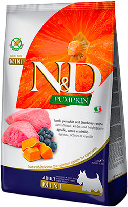 Farmina N&D Pumpkin Grain Free Dog Adult Mini Lamb & Blueberry