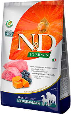 Farmina N&D Pumpkin Grain Free Dog Adult Medium & Maxi Lamb & Blueberry