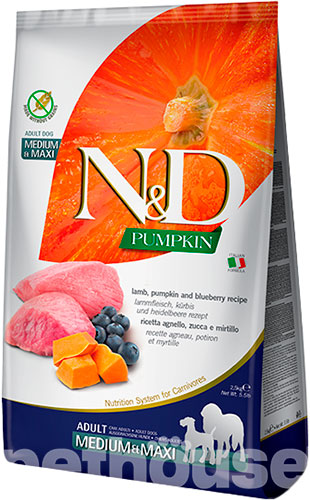 Farmina N&D Pumpkin Grain Free Dog Adult Medium & Maxi Lamb & Blueberry