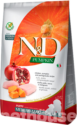 Farmina N&D Pumpkin Grain Free Puppy Medium & Maxi Chicken & Pomegranate