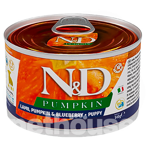 Farmina N&D Pumpkin Grain Free Puppy Mini Lamb, Pumpkin & Blueberry Cans