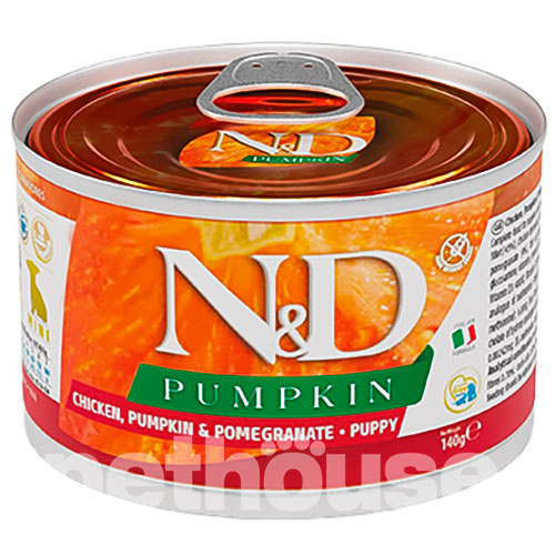 Farmina N&D Pumpkin Grain Free Puppy Mini Chicken, Pumpkin & Pomegranate Cans