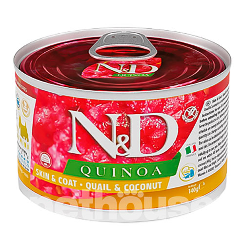 Farmina N&D Quinoa Dog Adult Mini Skin & Coat Quail & Coconut Cans