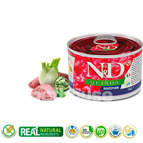 Farmina N&D Quinoa Dog Adult Mini Digestion Lamb & Fennel Cans