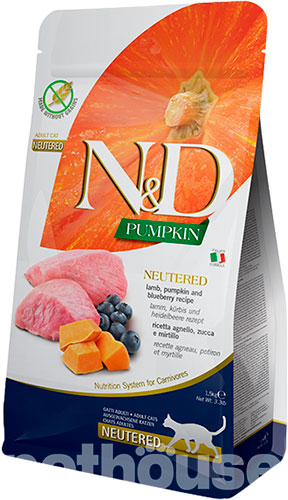 Farmina N&D Pumpkin Grain Free Cat Adult Neutered Lamb & Blueberry