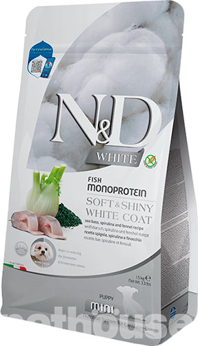 Farmina N&D White Puppy Mini Sea Bass, Spirulina & Fennel