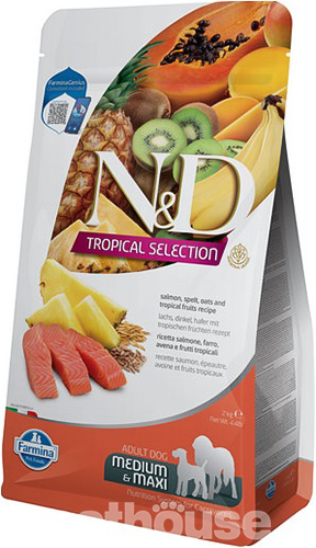 Farmina N&D Tropical Selection Dog Adult Medium & Maxi Salmon, Spelt, Oats & Tropical fruits