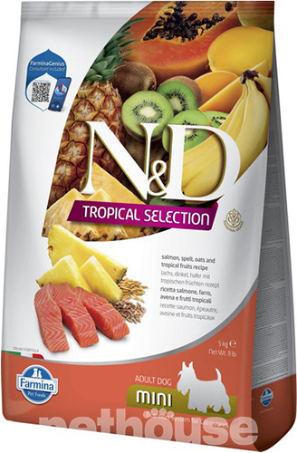 Farmina N&D Tropical Selection Dog Adult Mini Salmon, Spelt, Oats & Tropical fruits