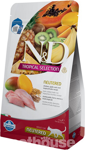 Farmina N&D Tropical Selection Cat Adult Neutered (Sterilised) Chicken, Spelt, Oats & Tropical Fruit