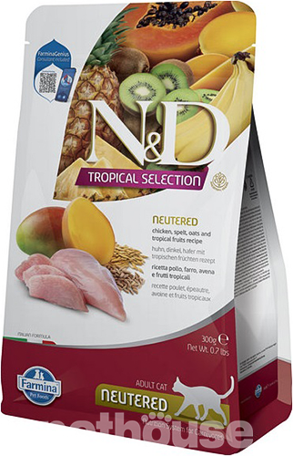 Farmina N&D Tropical Selection Cat Adult Neutered (Sterilised) Chicken, Spelt, Oats & Tropical Fruit