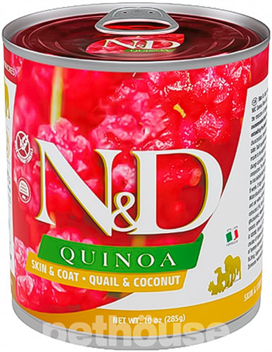 Farmina N&D Quinoa Dog Adult Skin & Coat Quail & Coconut Cans Farmina N&D Quinoa Dog Adult Skin & Coat Quail & Coconut Cans