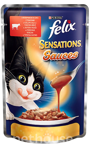 Felix Sensations с говядиной и томатами в соусе