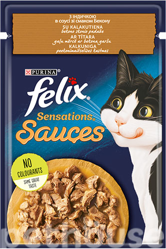 Felix Sensations с индейкой и беконом в соусе