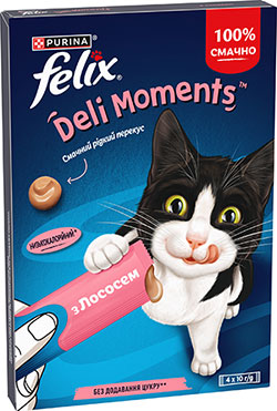Felix Deli Moments Salmon Кремові ласощі з лососем для котів