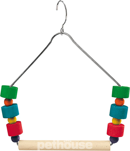 Ferplast Wooden Swing & Beads Качели с жердочкой и цветными кубиками для птиц