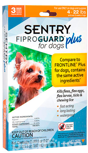 FiproGuard Plus Капли от блох, клещей и вшей для собак весом до 10 кг