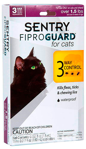 FiproGuard Plus Краплі від бліх, кліщів і вошей для котів і кошенят