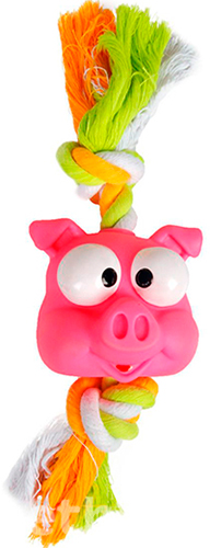 Flamingo Игрушка с канатом для собак "Animal Head+Rope"