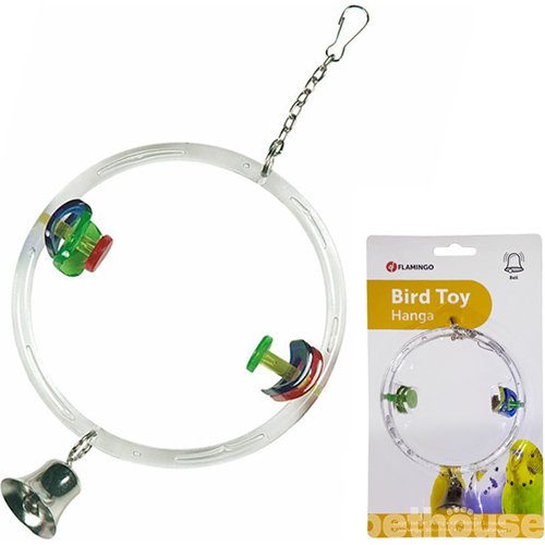 Flamingo Cage Hanger Swing Гойдалка з дзвіночком для птахів