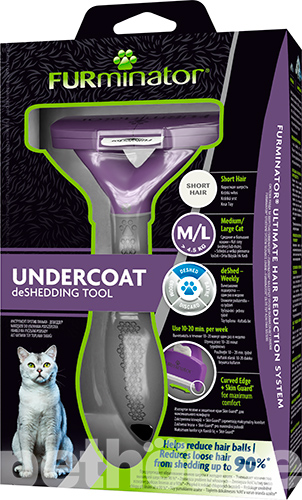FURminator Short Hair Cat M/L - фурмінатор для короткошерстих котів великих порід, фото 4