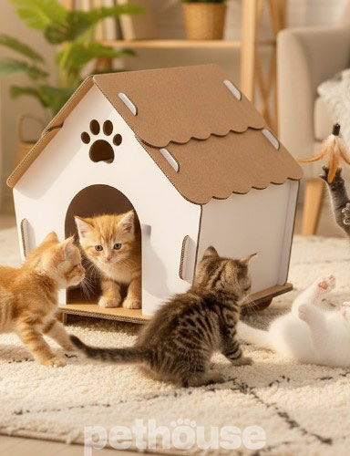 FuTuFu Pets Картонный домик "КОТеджик" для кошек и собак