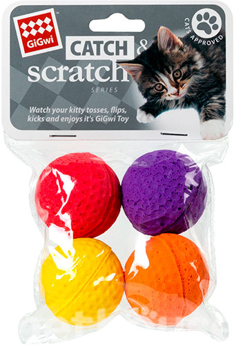 GiGwi Catch & Scratch Набор мягких мячиков для кошек, фото 2