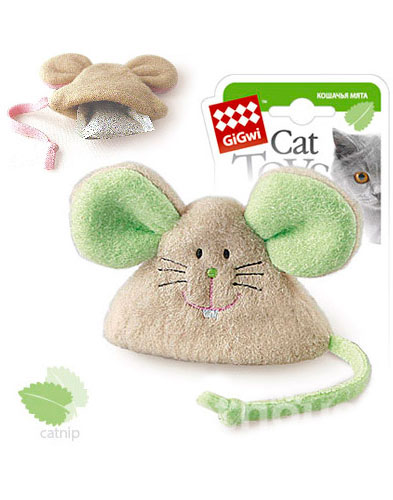 GiGwi Catch & Scratch Плюшева мишка з котячою м'ятою для котів, фото 2