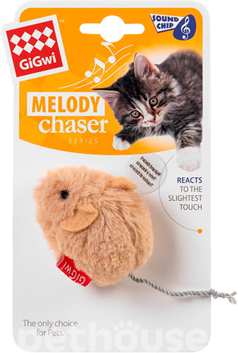 GiGwi Melody Chaser Пушистая мышка со звуковым чипом для кошек, фото 2