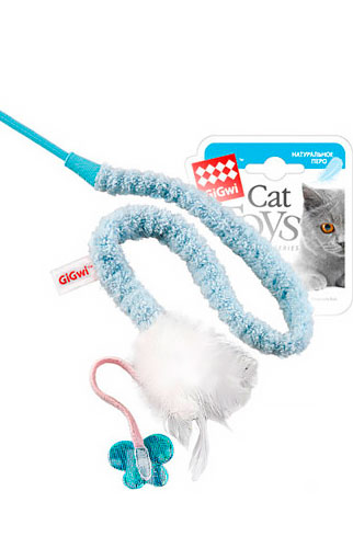 GiGwi Teaser Іграшка-дражнилка з пір'ям для котів